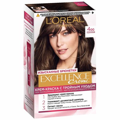 Краска для волос Loreal Exellence 400 Каштановый к/у