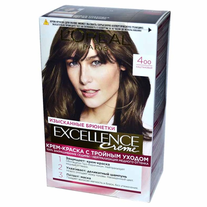 Краска для волос Loreal Exellence 400 Каштановый к/у