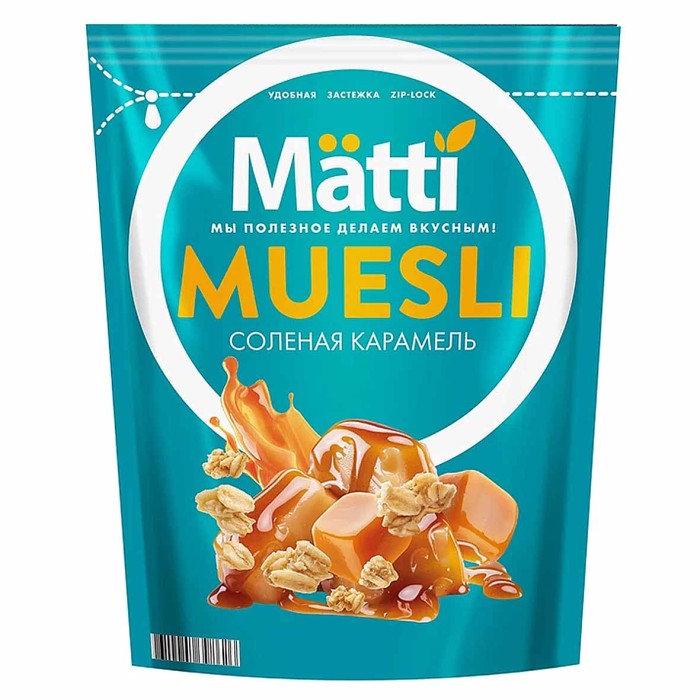 Мюсли Matti Соленая карамель 250гр д/п