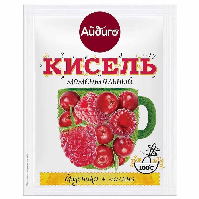 Кисель Айдиго брусника-малина 30гр м/у