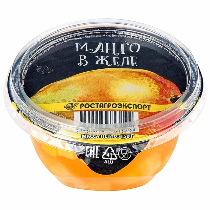 Фрукты в желе Ростагроэкспорт манго 150гр пэт