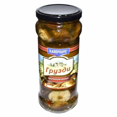 Грибы грузди Главпродукт маринованн 580мл ст/б