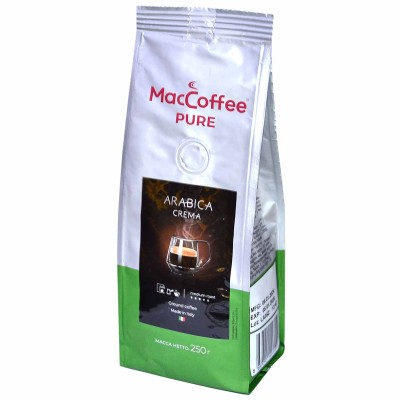 Кофе MacCoffee Pure Ground Arabica Crema молотый 250гр в/у
