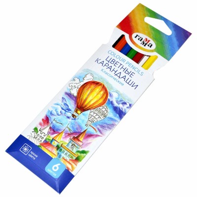 Карандаши цветные Гамма Классические 6цв арт050918_01