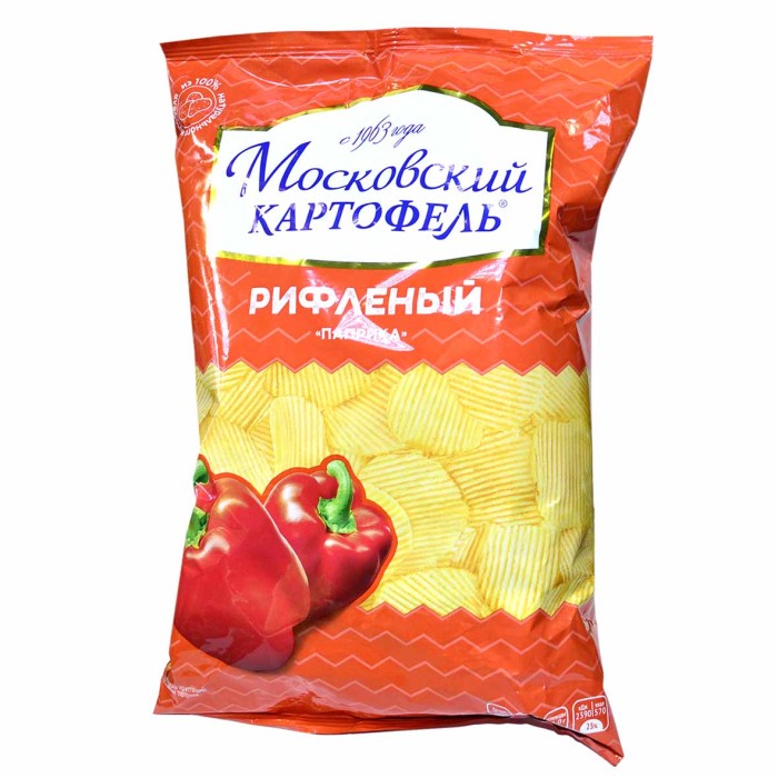 Чипсы Московский картофель рифленые вкус паприка 130гр м/у