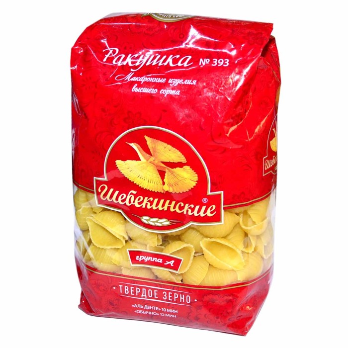 Макароны Шебекинские ракушка №393 450гр м/у