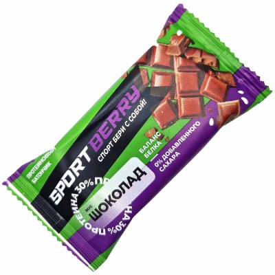 Батончик протеиновый Sportberry неглаз шоколадный 40гр м/у