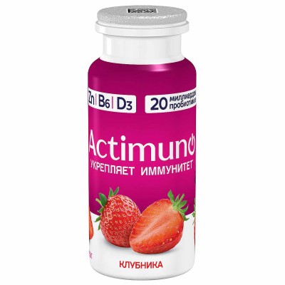 Напиток Actimuno вкус клубника 1,5% 95мл пэт