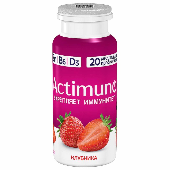 Напиток Actimuno вкус клубника 1,5% 95мл пэт