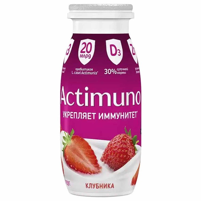 Напиток Actimuno вкус клубника 1,5% 95мл пэт
