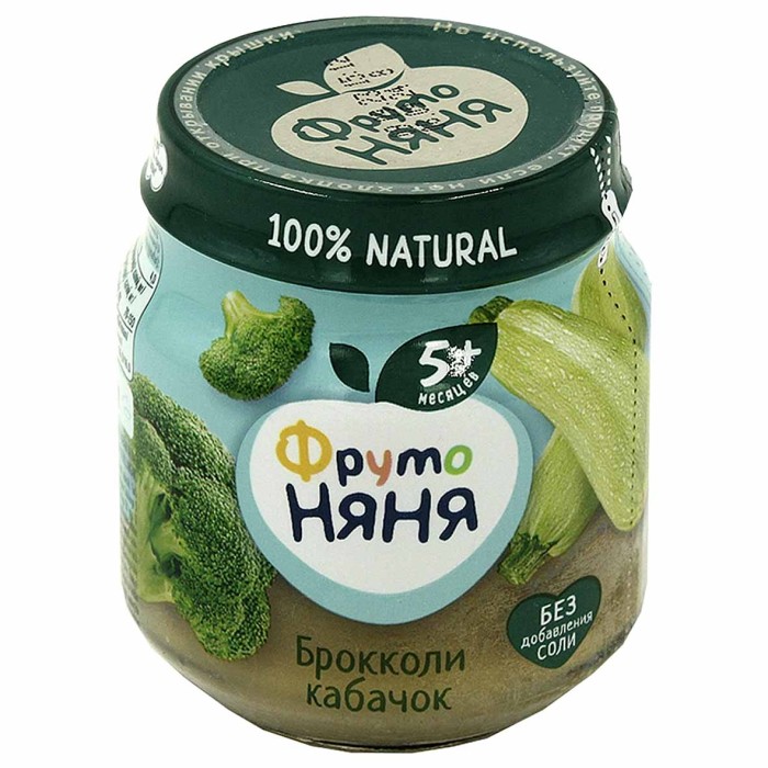 Пюре Фруто Няня брокколи-кабачок 5+ 110гр ст/б