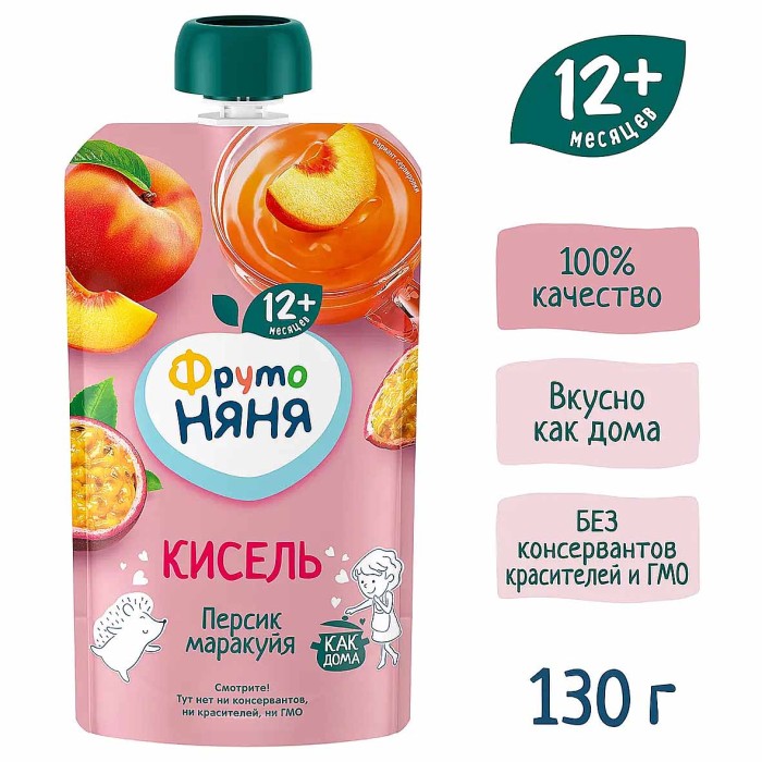 Кисель Фруто Няня персик-маракуйя с 12мес 130гр д/п