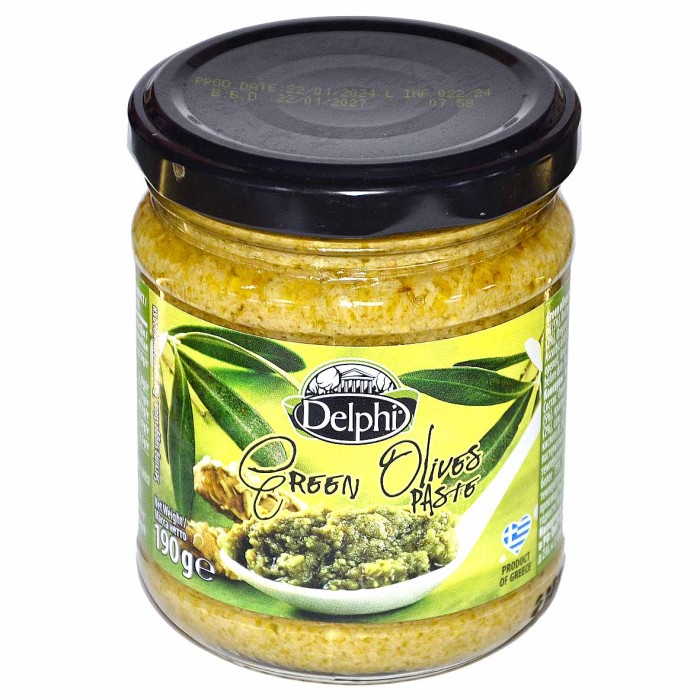Паста Delphi из зеленых оливок Delphi 190гр ст/б