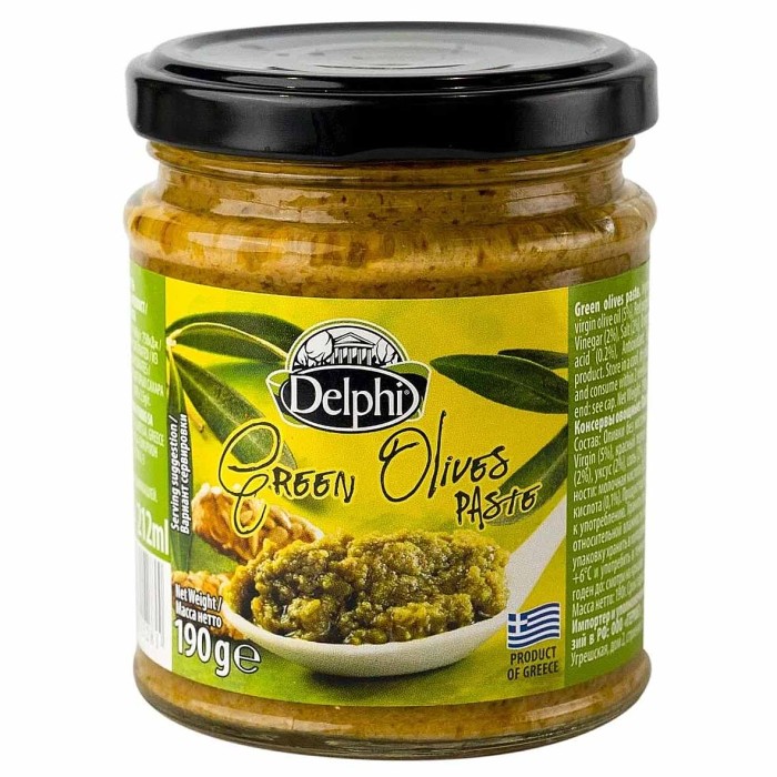 Паста Delphi из зеленых оливок Delphi 190гр ст/б