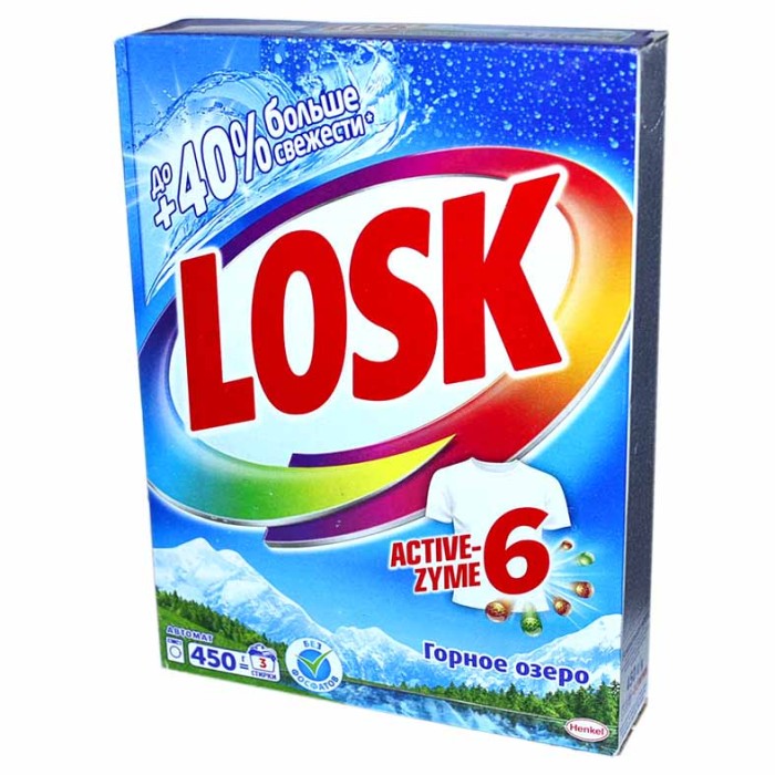 Порошок для стирки Losk Горное озеро авто 450гр к/у пэт