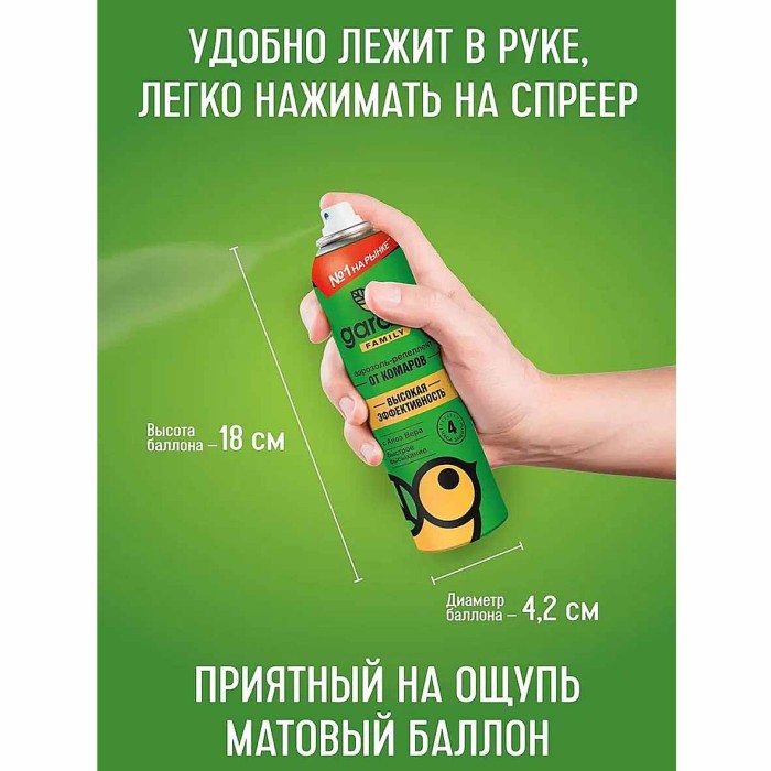 Аэрозоль-репеллент Gardex Family от комаров 150мл ж/б