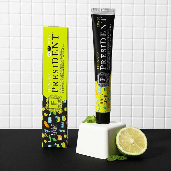 Паста зубная President Juicy lime детская 70гр к/у