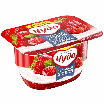 Десерт творожный Чудо клубника-земляника 4% 100гр пэт