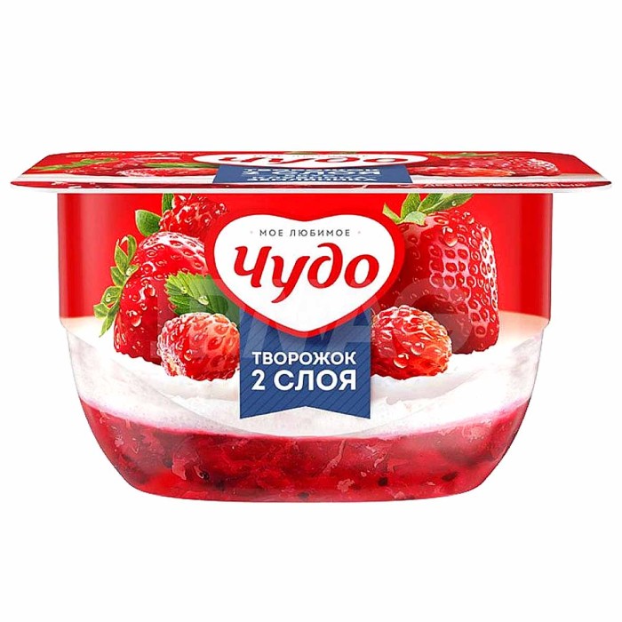 Десерт творожный Чудо клубника-земляника 4% 100гр пэт