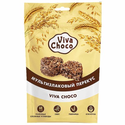 Конфеты мультизлаковые VivaChoco Multicrunch в темной глазури 80 гр м/у