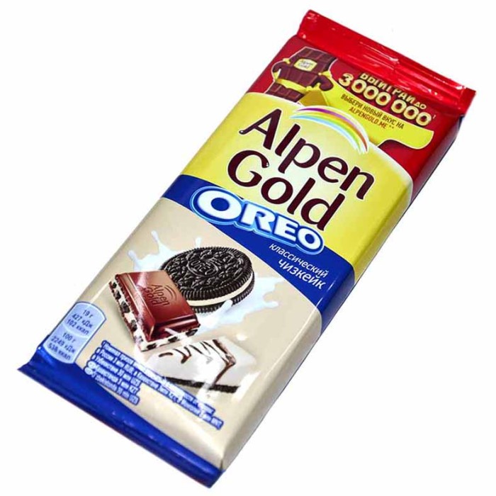 Шоколад Alpen Gold Орео со вкусом чизкейка 95гр м/у