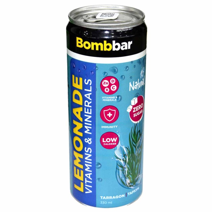 Лимонад Bombbar с экстрактом тархуна газ 330мл ж/б