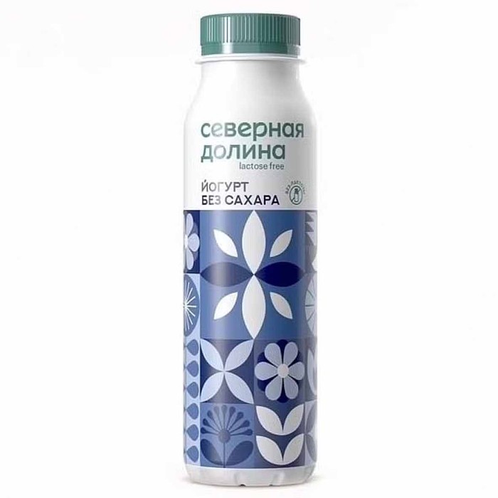 Йогурт питьевой Северная Долина безлактозный без сахара 2,5% 260гр пэт