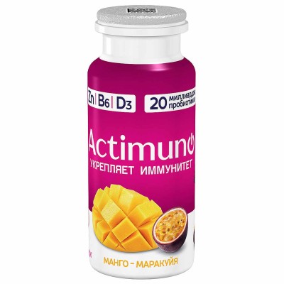 Напиток Actimuno вкус манго-маракуйя 1,5% 95мл пэт