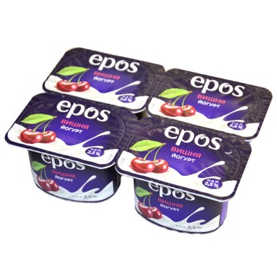 Йогурт Epos вишня 2,5% 120гр пэт