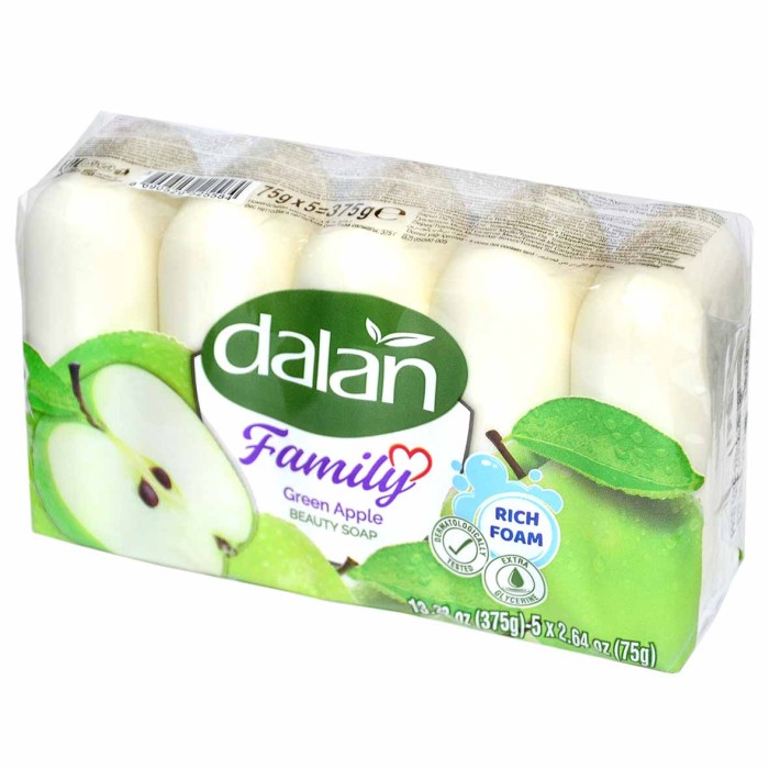 Мыло Dalan Family Зеленое яблоко 5*75гр м/у