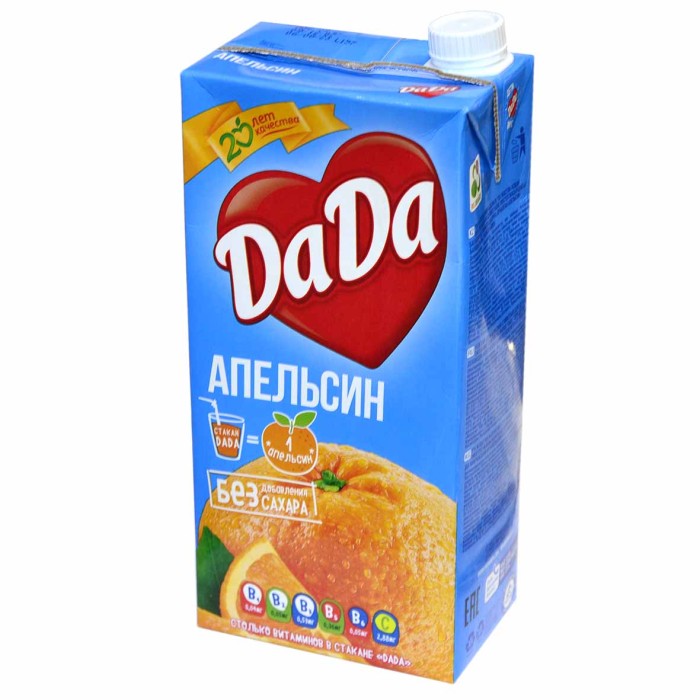 Сок DaDa апельсин 1,9л т/п