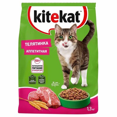Корм для кошек Kitekat телятинка аппетит 1.3кг м/у