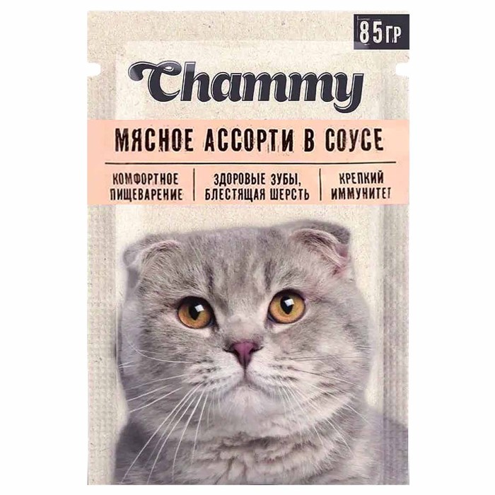 Корм для кошек Chammy мяссное ассорти 85гр пауч
