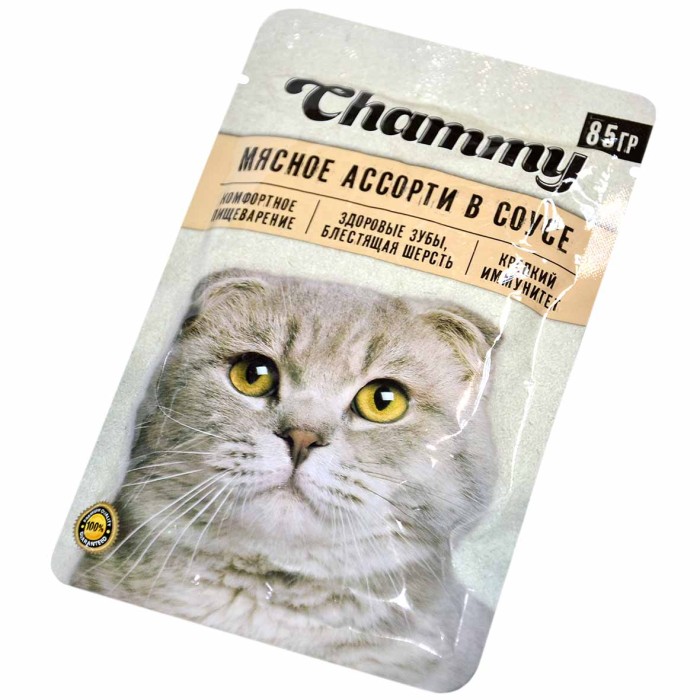 Корм для кошек Chammy мяссное ассорти 85гр пауч