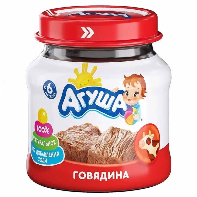 Пюре Агуша из говядины с 6мес 80гр ст/б
