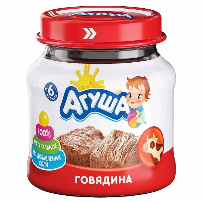 Пюре Агуша из говядины с 6мес 80гр ст/б