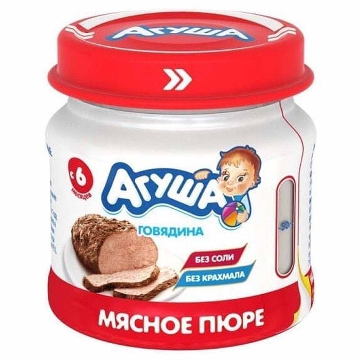 Пюре Агуша из говядины с 6мес 80гр ст/б