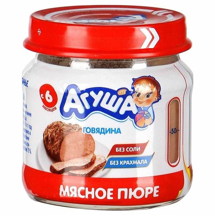 Пюре Агуша из говядины с 6мес 80гр ст/б