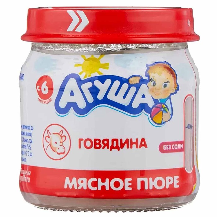 Пюре Агуша из говядины с 6мес 80гр ст/б