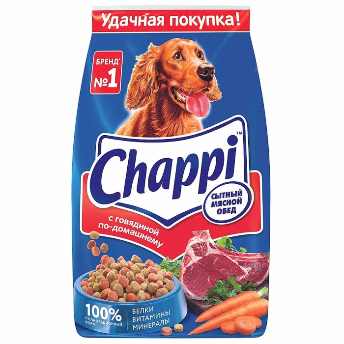 Корм для собак Chappi с говядиной 2,5кг м/у