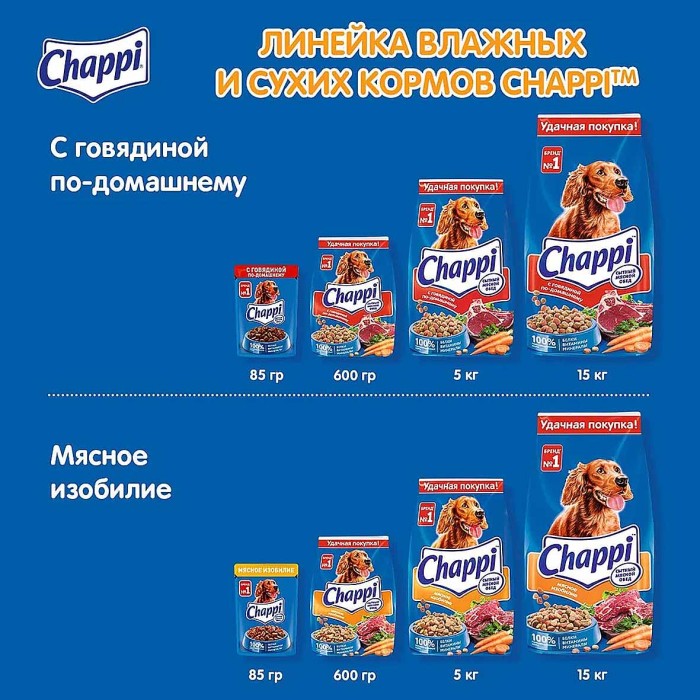 Корм для собак Chappi с говядиной 2,5кг м/у