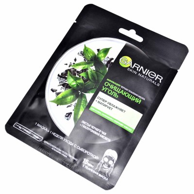 Маска для лица Garnier Угольная тканевая 33гр м/у