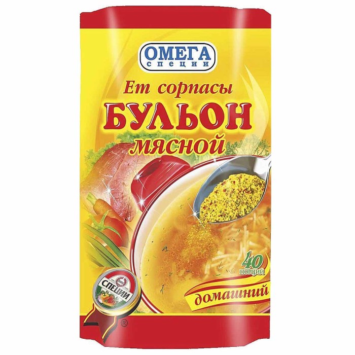 Бульон Омега мясной 100гр д/п