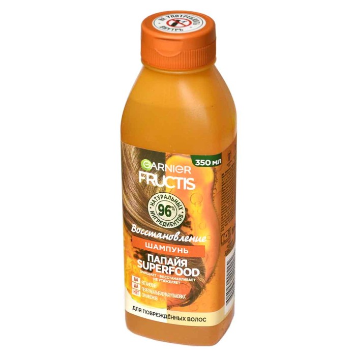 Шампунь для волос Fructis Superfood Папайя 350мл пэт