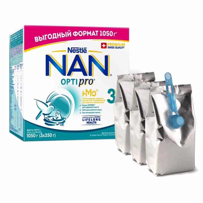 Смесь Nan 3 Optipro молочко для роста иммунитета и развития мозга с 12 мес 1050гр к/у