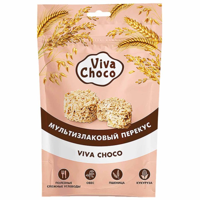 Конфеты мультизлаковые VivaChoco Multicsnack в белой глазури 80 гр м/у