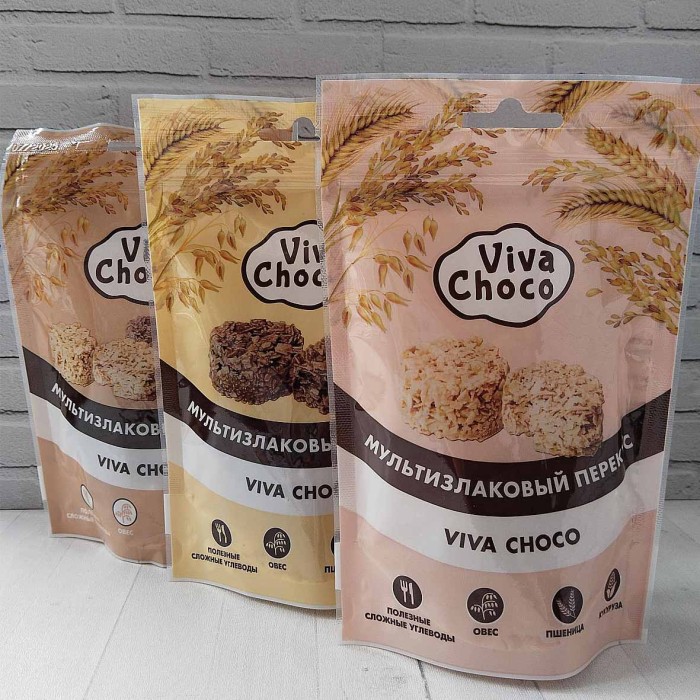 Конфеты мультизлаковые VivaChoco Multicsnack в белой глазури 80 гр м/у