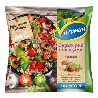 Смесь Vитамин бурый рис с овощами и зеленью 400гр м/у