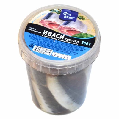 Сардина Фише Иваси тихоокеанская кусочки в пряно-солевой заливке с пряностями 500гр пэт