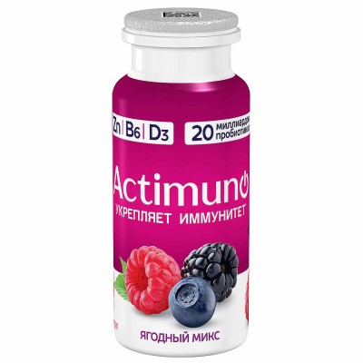 Напиток Actimuno вкус ягодный микс 1,5% 95мл пэт